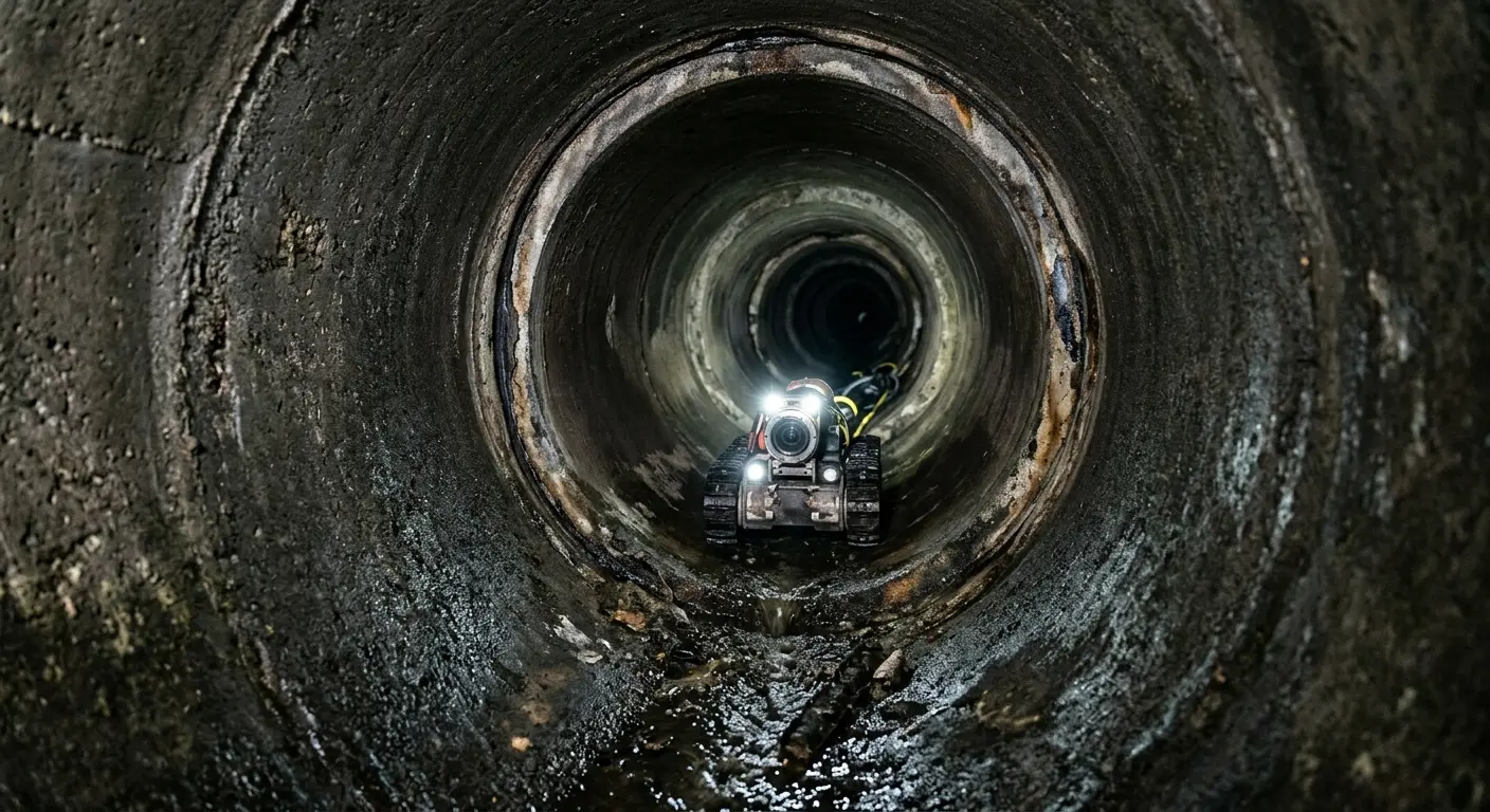 Robotic sewer camera inspecting pipe interior for Sewer Line Repair in Virginia Beach